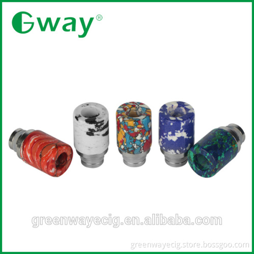 2015 latest wide bore 510 stone texture turquoise drip tip for atomizer multi colors by greenway